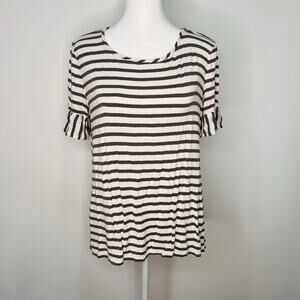 green envelope tops womens Horizontal Strip Shirt Size L